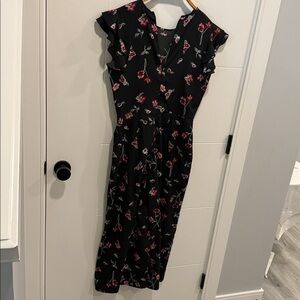 Vero Moda Charcoal and Pink Floral dress size small
